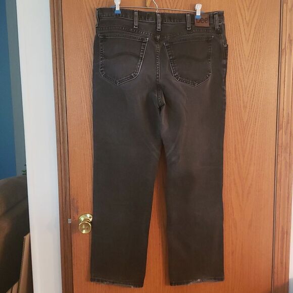 Slightly Distressed Vintage Mens Black Lee Jeans Sz 36" x 30" - Picture 2 of 8